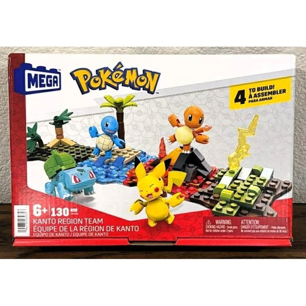 NIB Mattel MEGA Pokémon Kanto Region Team Building Kit Set Toy 130 pieces